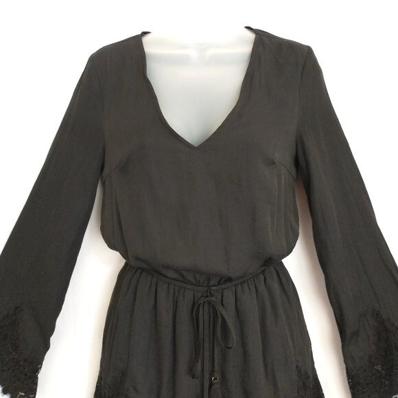Kendall & Kylie Black Romper Size XS Lace Trim Whimsigoth Witchy Grunge Goth - Picture 2 of 11